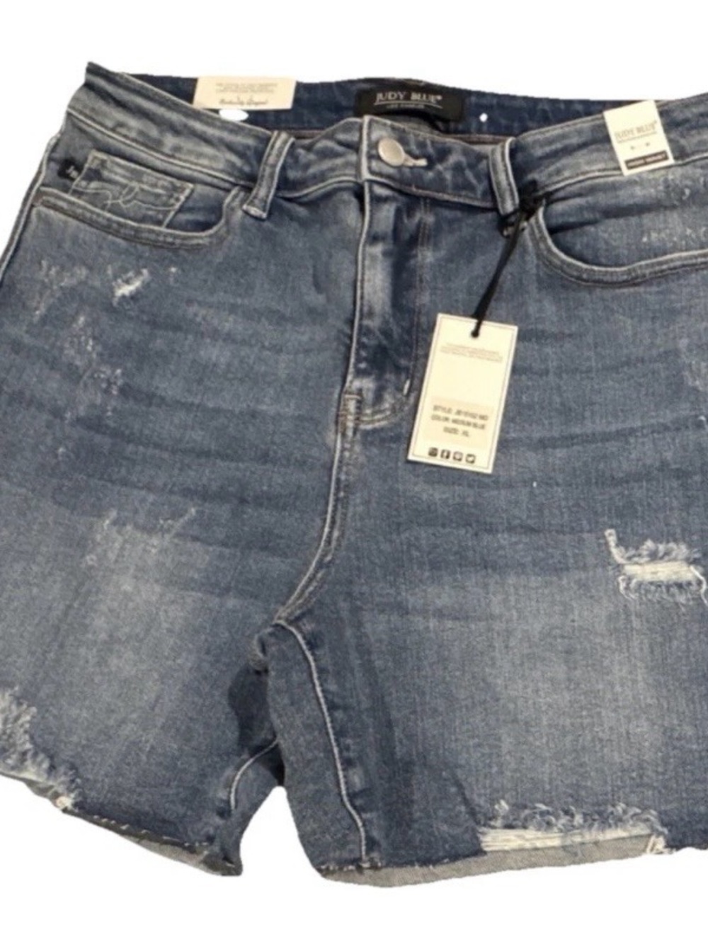 Judy Blue Midwash Distressed Denim Shorts